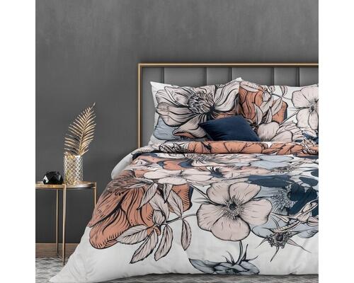 Luxusné obliečky na posteľ z bavlneného mako saténu - Emma, prikrývka 140 x 200 cm + vankúš 70 x 90 cm